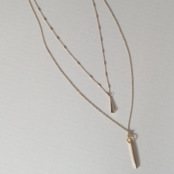 Express 2 Tier Goldtone Chain Necklace - Picture 4 of 7